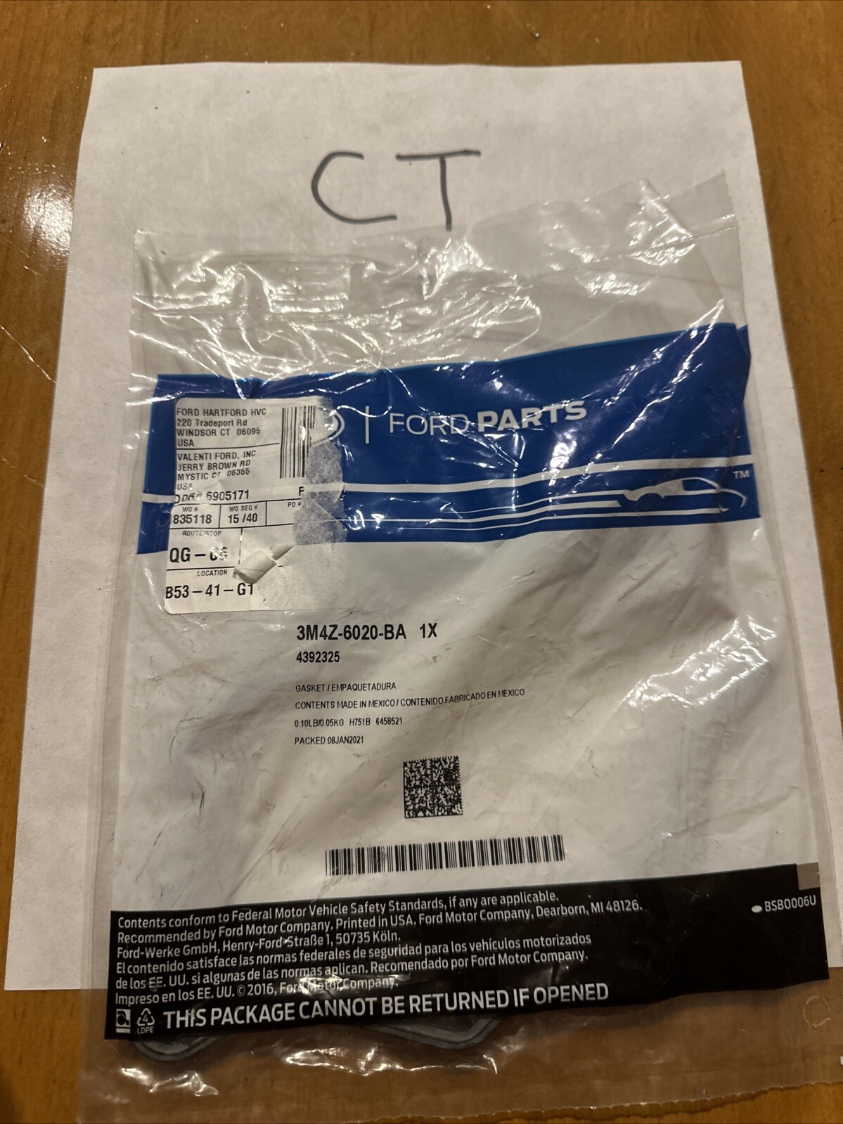 New Genuine Ford Gasket 3M4Z-6020-BA