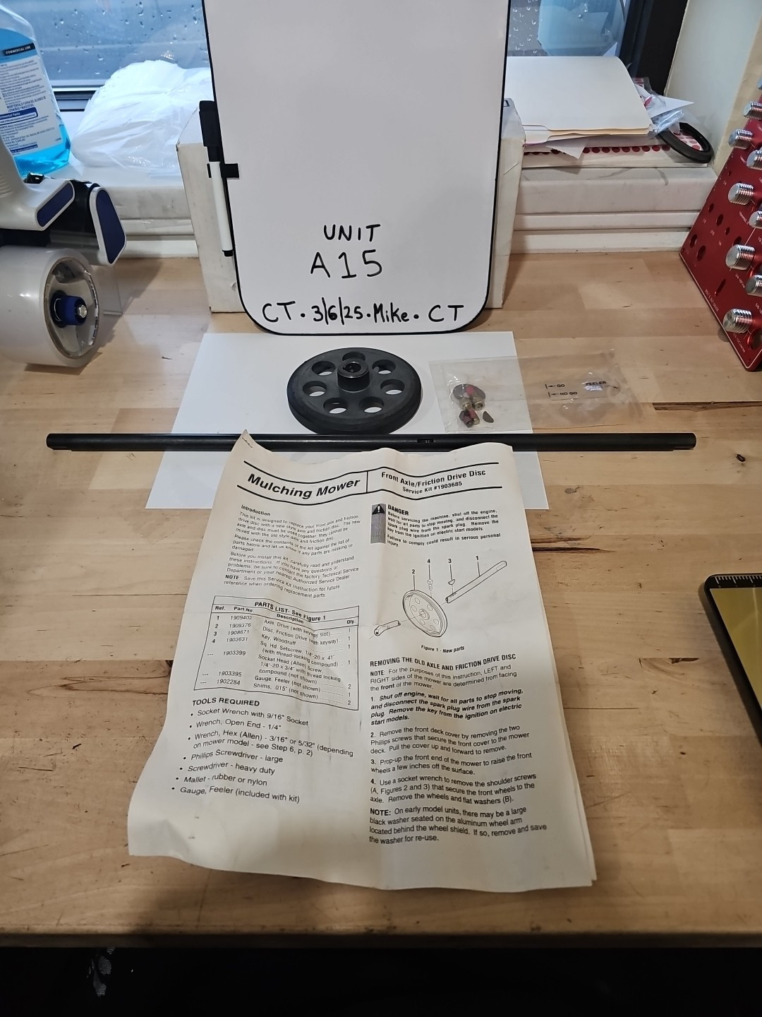 New Genuine MTD /Troy-Bilt Front Axle Friction Drive Kit 1903685