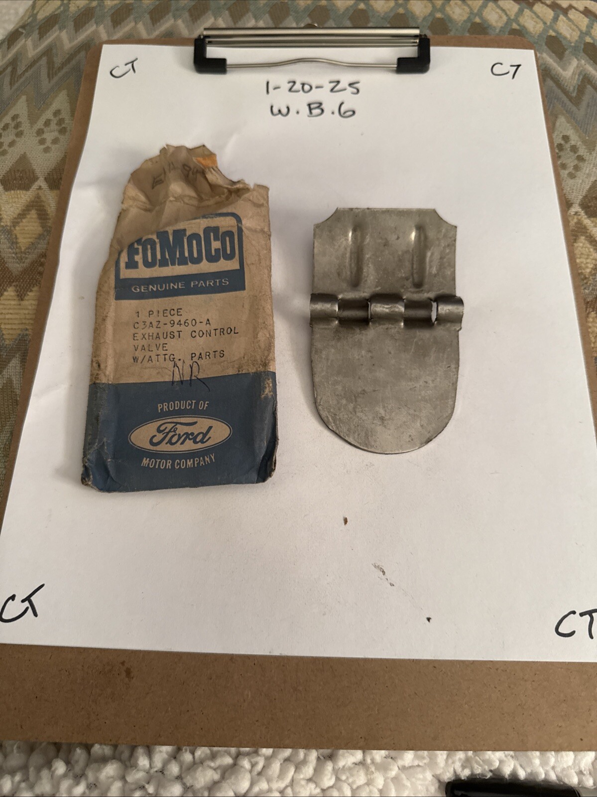 New NOS Fomoco Exhaust Heat Riser Plate C3AZ-9460-A 1963-64 Ford 223 6-Cylinder