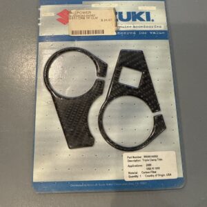 New OEM Suzuki 990A0-64062 Carbon Fiber Triple Clamp Trim Kit NOS