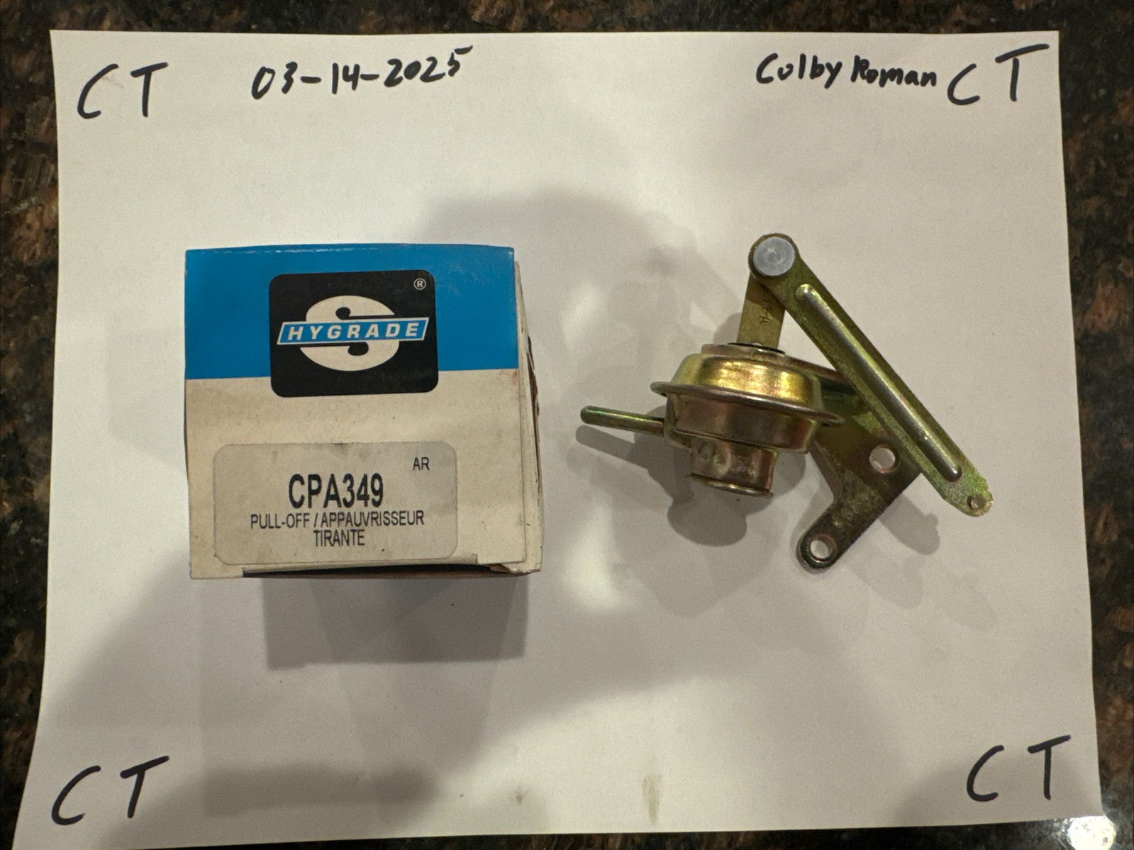 New Standard Hygrade Carburetor Choke Pull-Off CPS349
