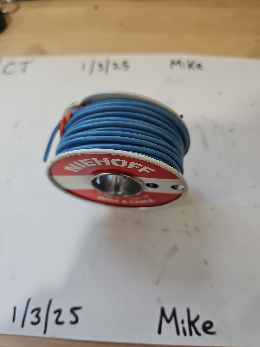 Niehoff 25-186 - 18 Gauge Wire Spool BLUE 50' NEW OLD STOCK - Image 3