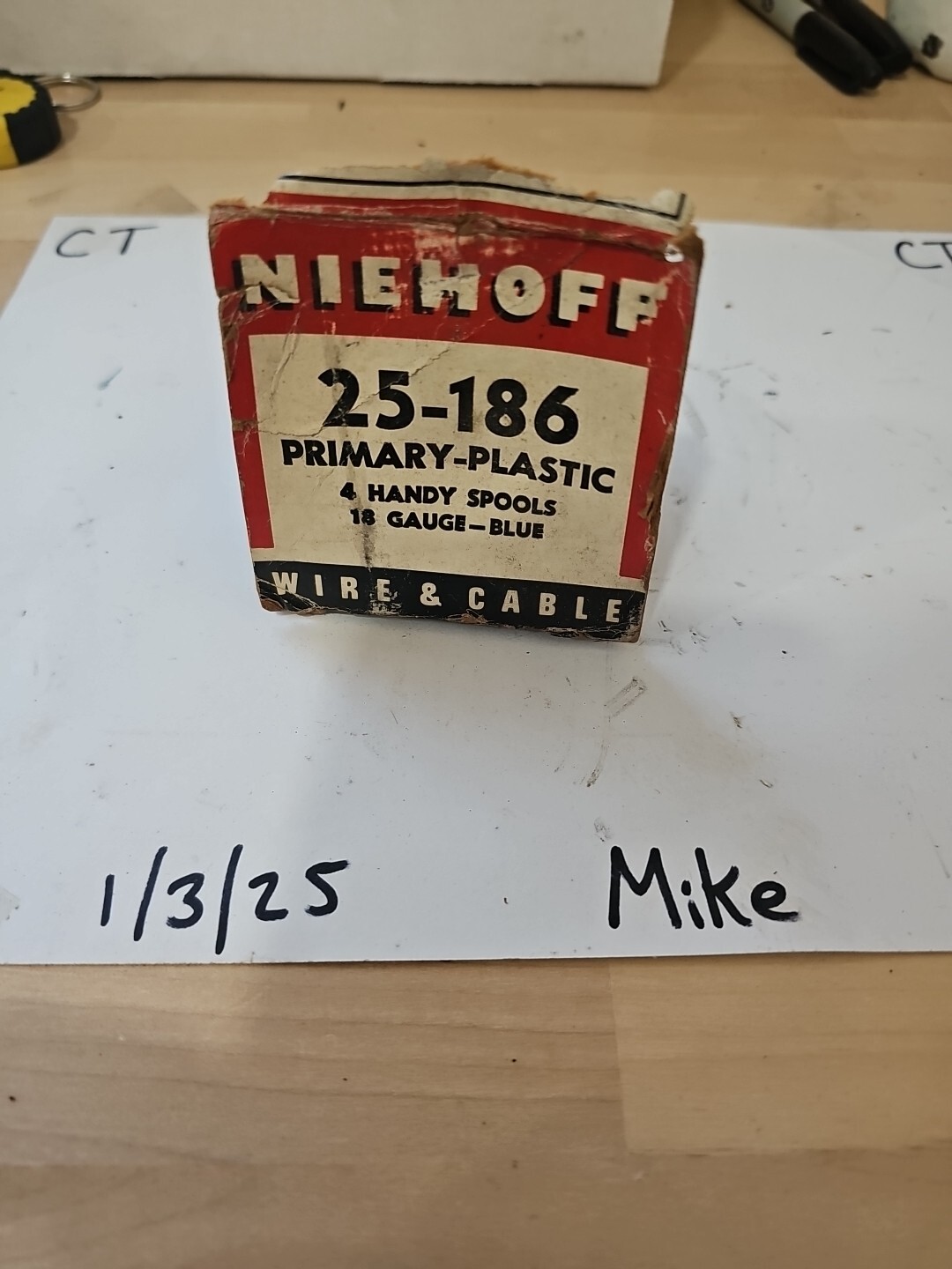 Niehoff 25-186 - 18 Gauge Wire Spool BLUE 50' NEW OLD STOCK - Image 4