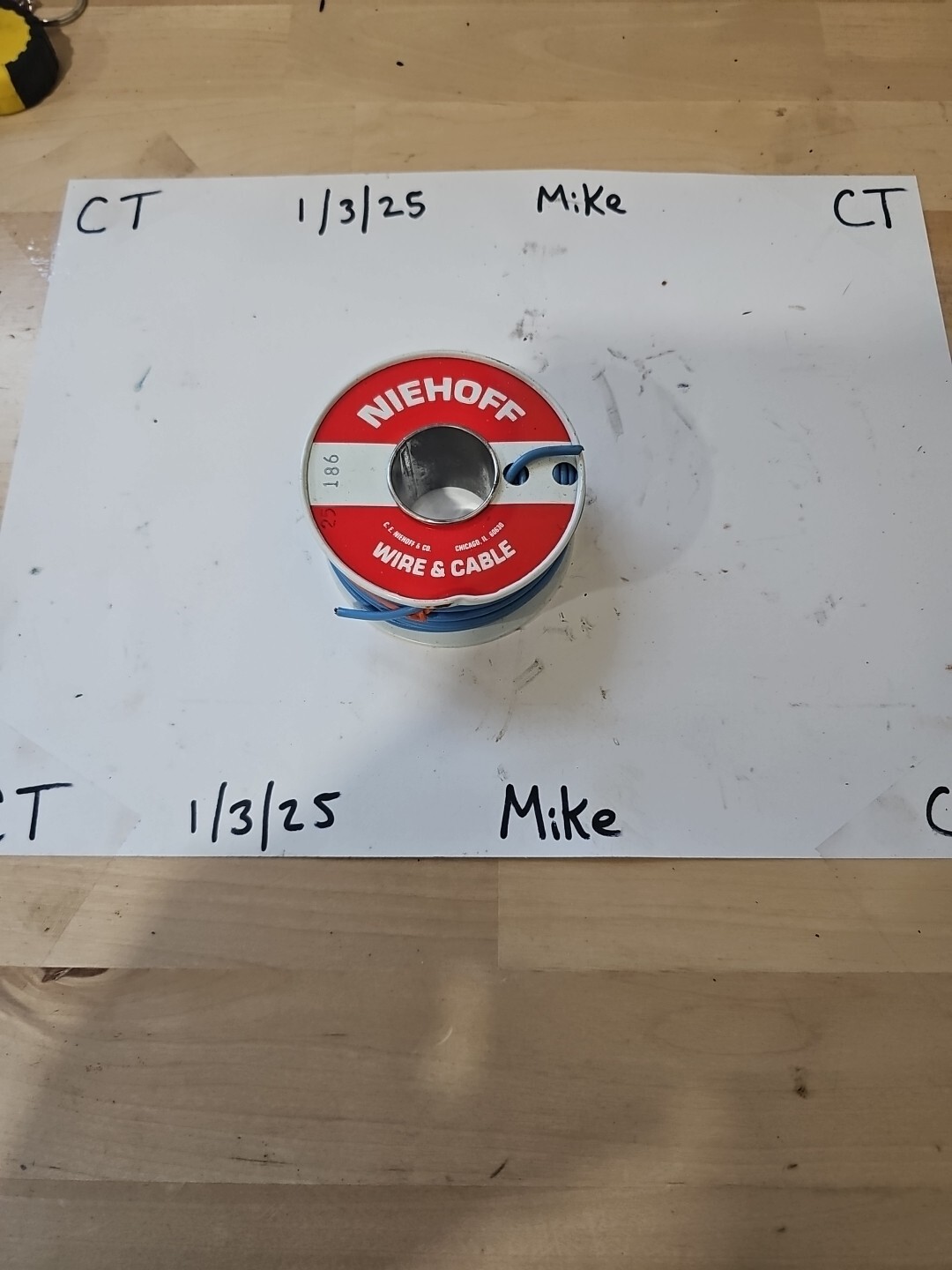 Niehoff 25-186 - 18 Gauge Wire Spool BLUE 50' NEW OLD STOCK