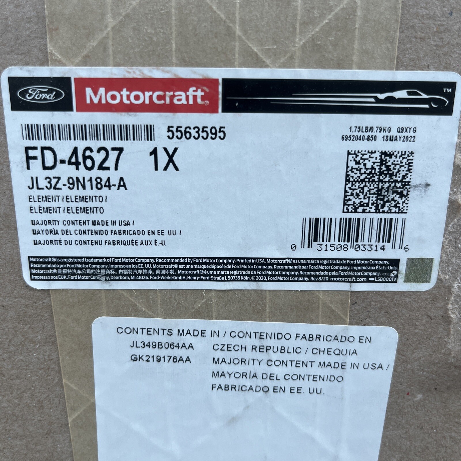 OEM Motorcraft FD-4627 Fuel Filter For 2018-20 Ford F-150