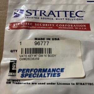 OEM NEW GM Double Sided VATS Chip Key #7 596777 26038359 1.870k Ohms SEALED