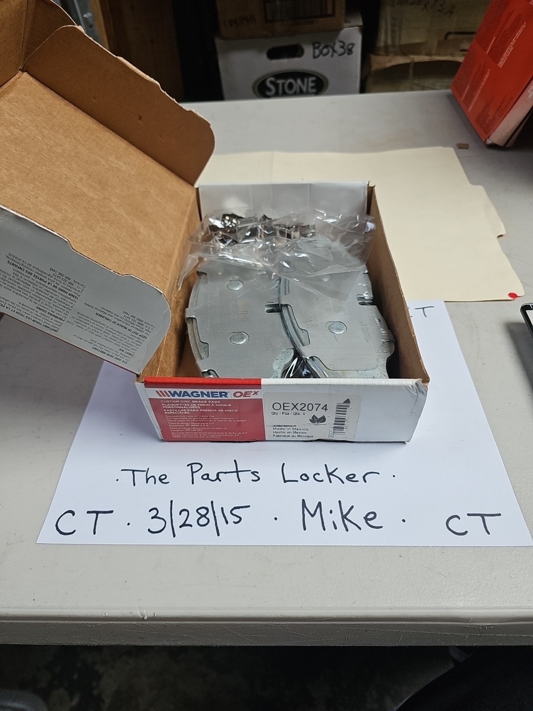 OEX2074 Wagner Custom Disc Brake Pad Set OEX2074 Disc Brake Pad Set