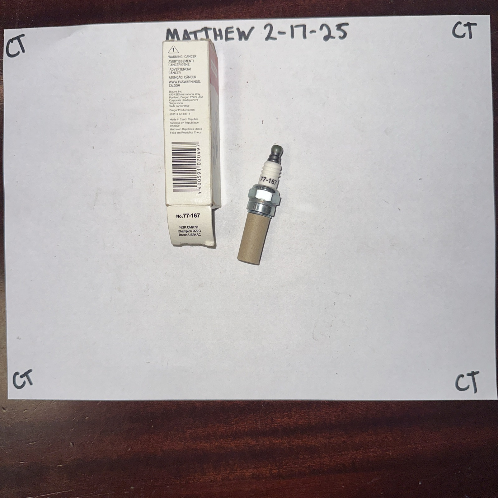 Oregon 77-167 Spark Plug