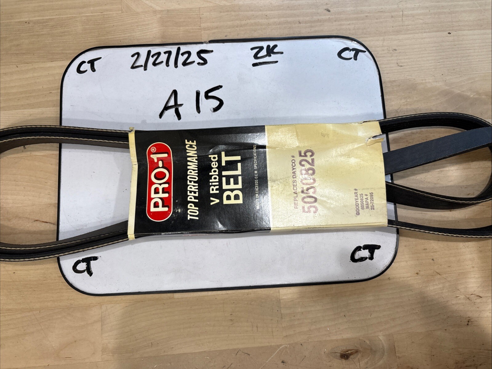 Pro-1 V Ribbed Serpentine Belt Replaces Dayco 5050825 & Gates K050825