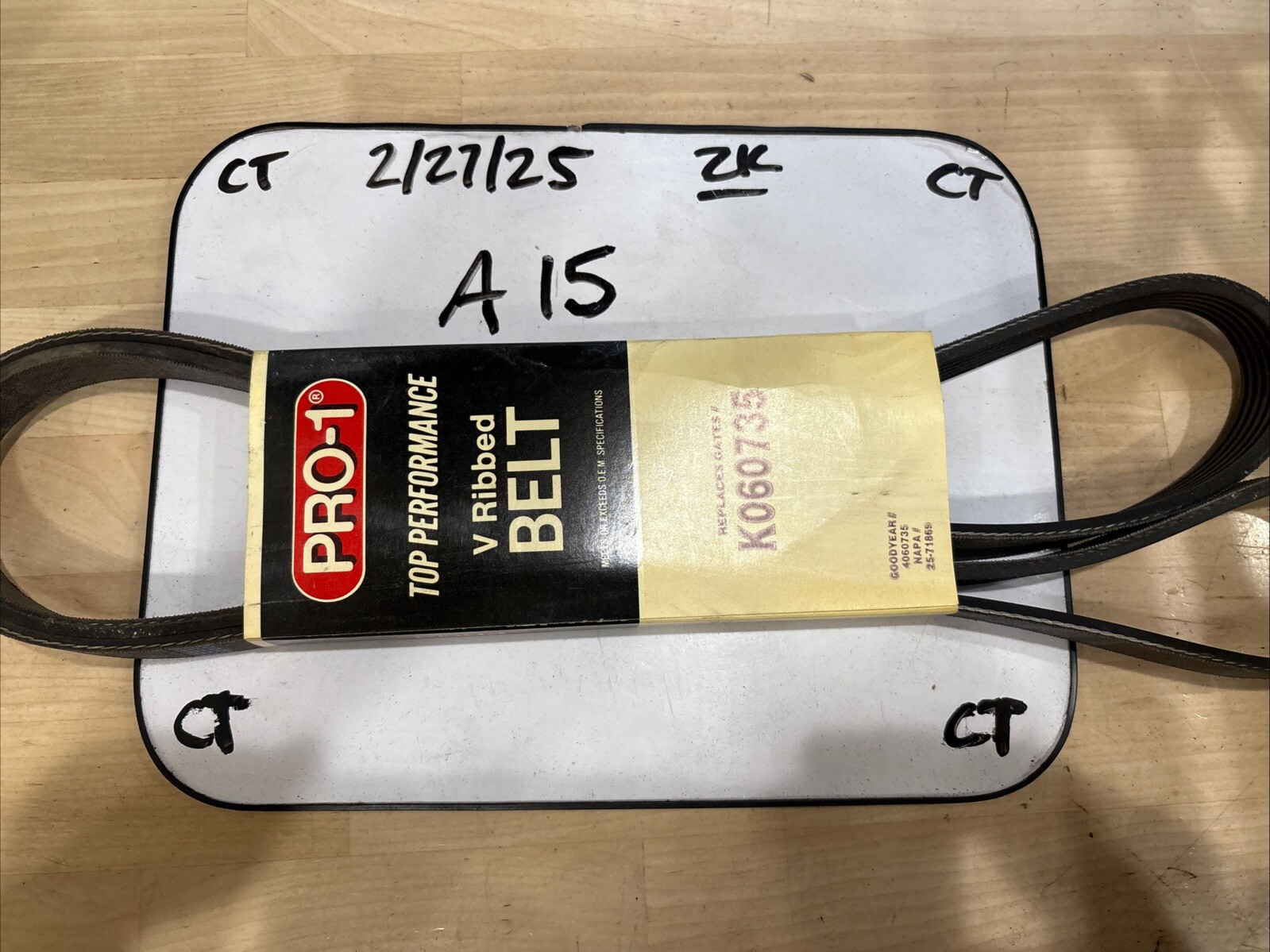 Pro-1 V Ribbed Serpentine Belt Replaces Dayco 5060735 & Gates K060735