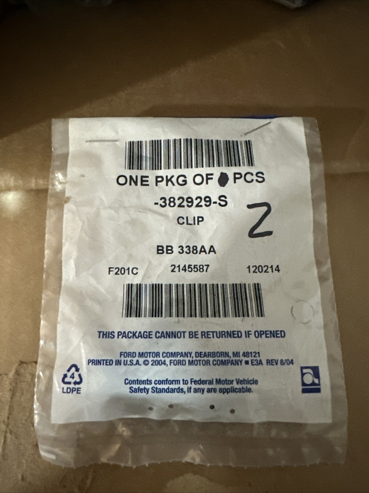 RETAINER, WIRE HARNESS 382929-S (2) Clips