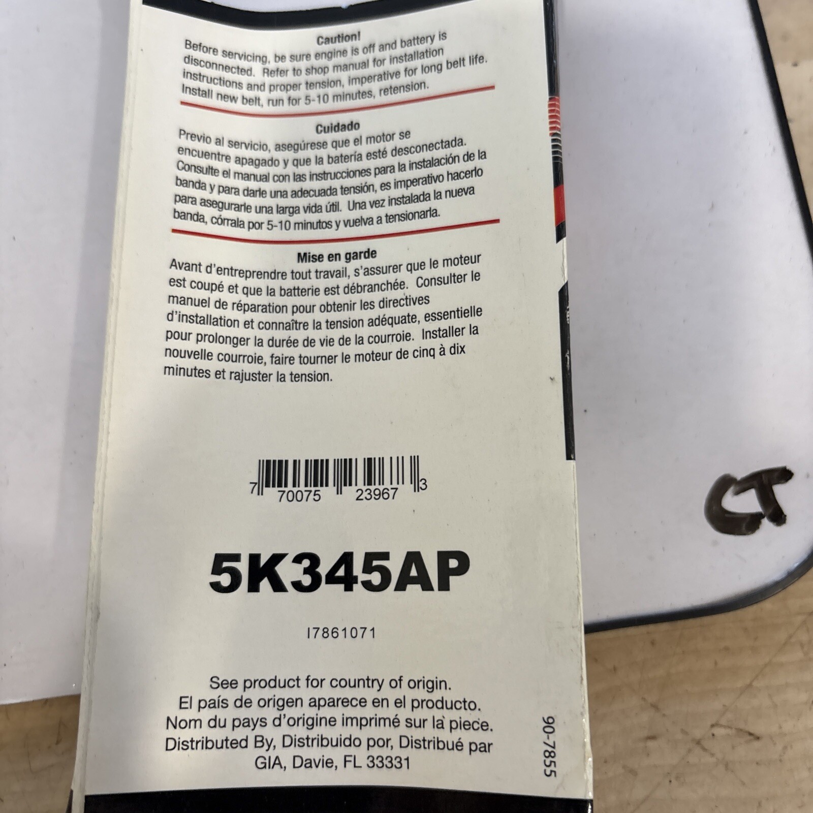 RoadMAX 5K345AP Serpentine Belt fits 90-14 Subaru Impreza Forester Legacy - Image 4