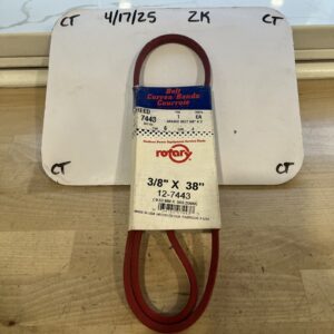 Rotary Replacement Belt 12-7443 3/8” x 38”