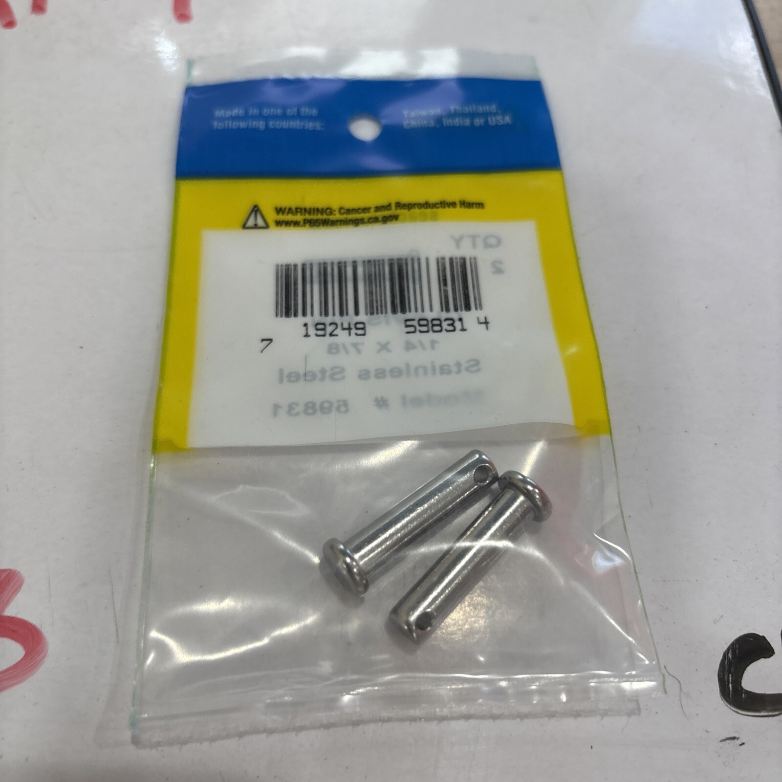 Seachoice pack of 2 #59831 Stainless Steel Clevis Pin 1/4" X 7/8". - Image 4