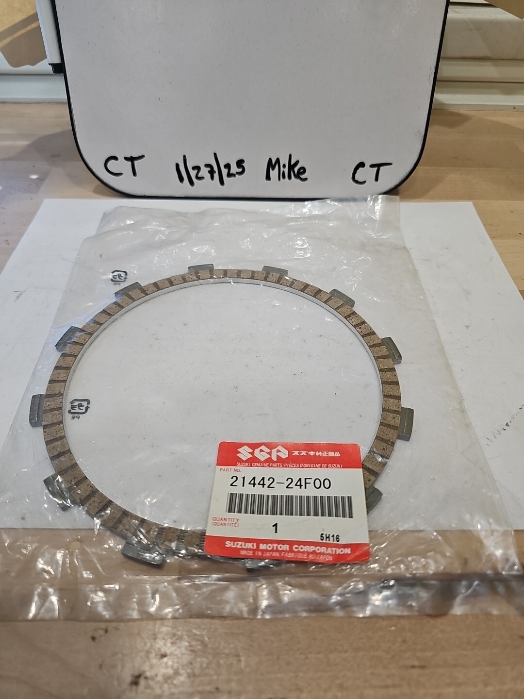 Suzuki OEM Clutch Drive No 3 Plate 1999 GSX1300R HAYABUSA 21442-24F00