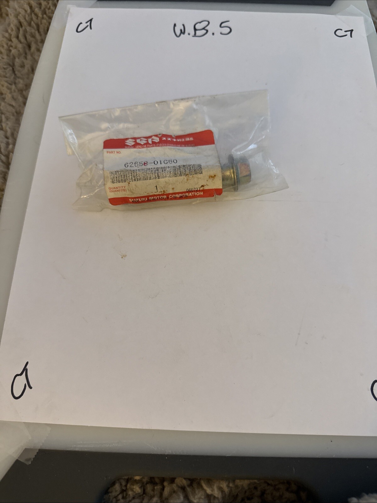 Suzuki OEM Part 62658-01C60 BOLT,RR CUSHION LEVE,FRONT (1