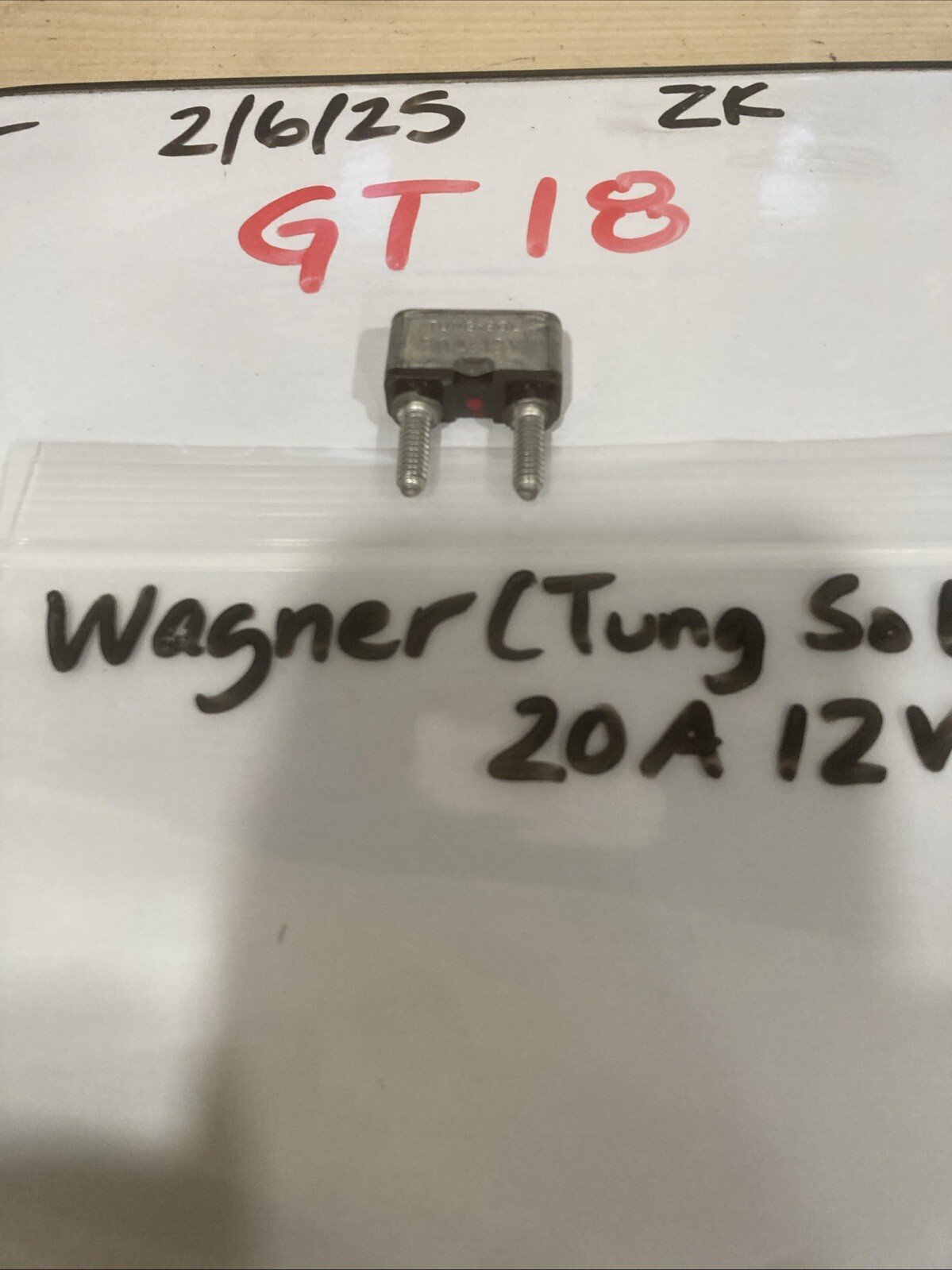 Wagner Tung-Sol Type 1 Auto Reset 20 Amp 12 Volt Cycling Circuit Breaker - Image 3