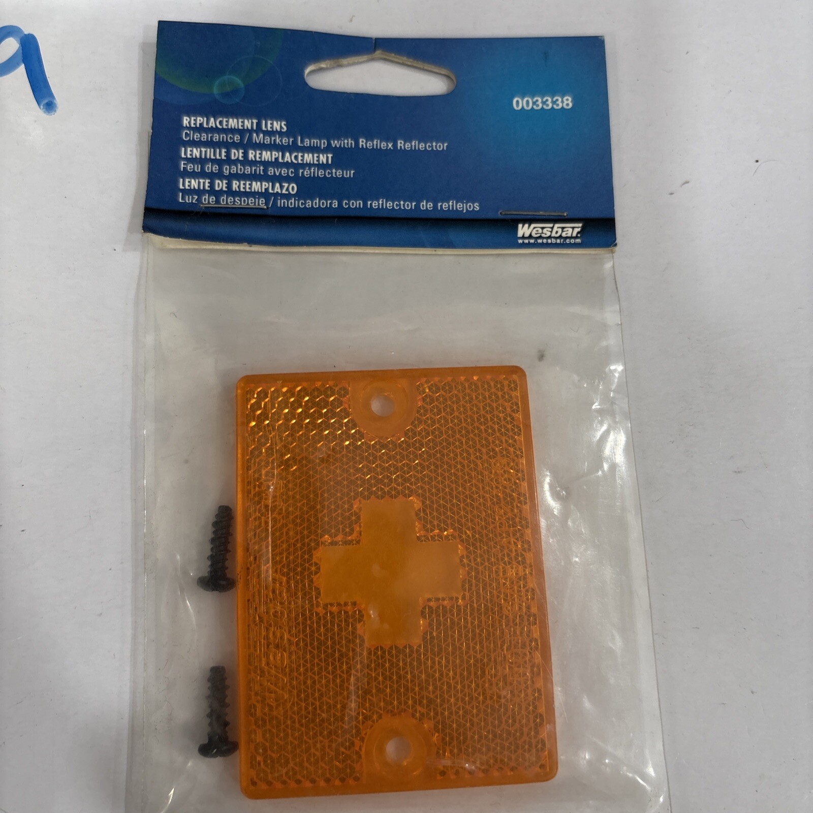 Wesbar 003338 Clearance/Side Marker Light w/ Reflex Lens Replacement Lens Amber - Image 3