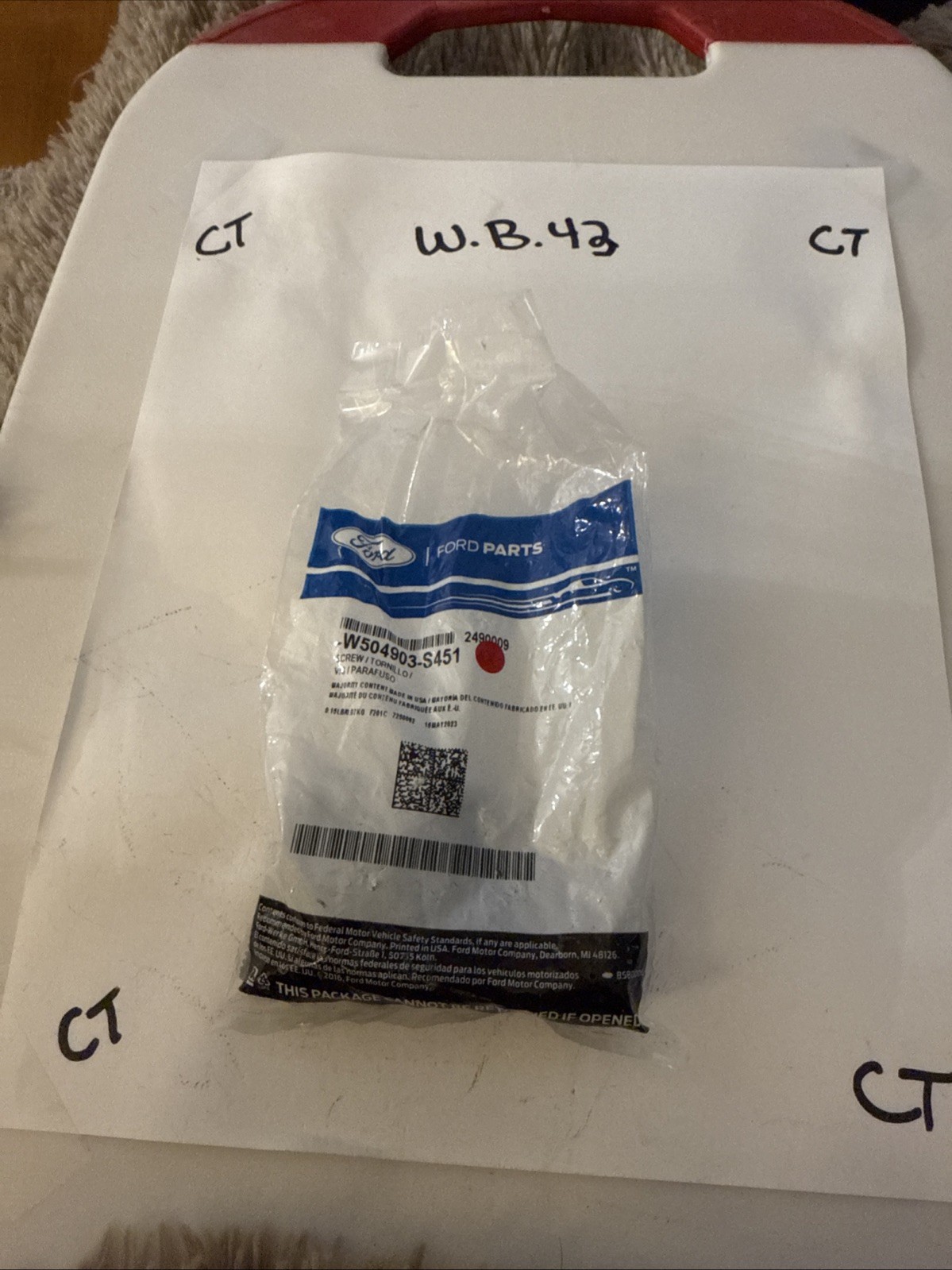 (1) Genuine Ford OE Screw W504903-S451 Sold Individually