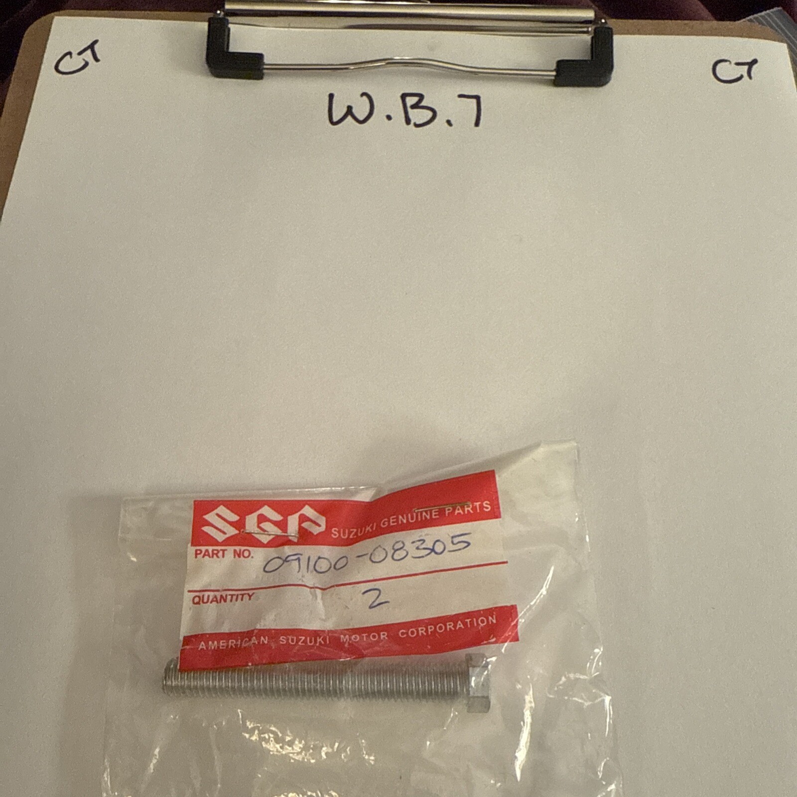 (1) Suzuki BOLT,8X60 09100-08305 OEM NEW Sold Individually