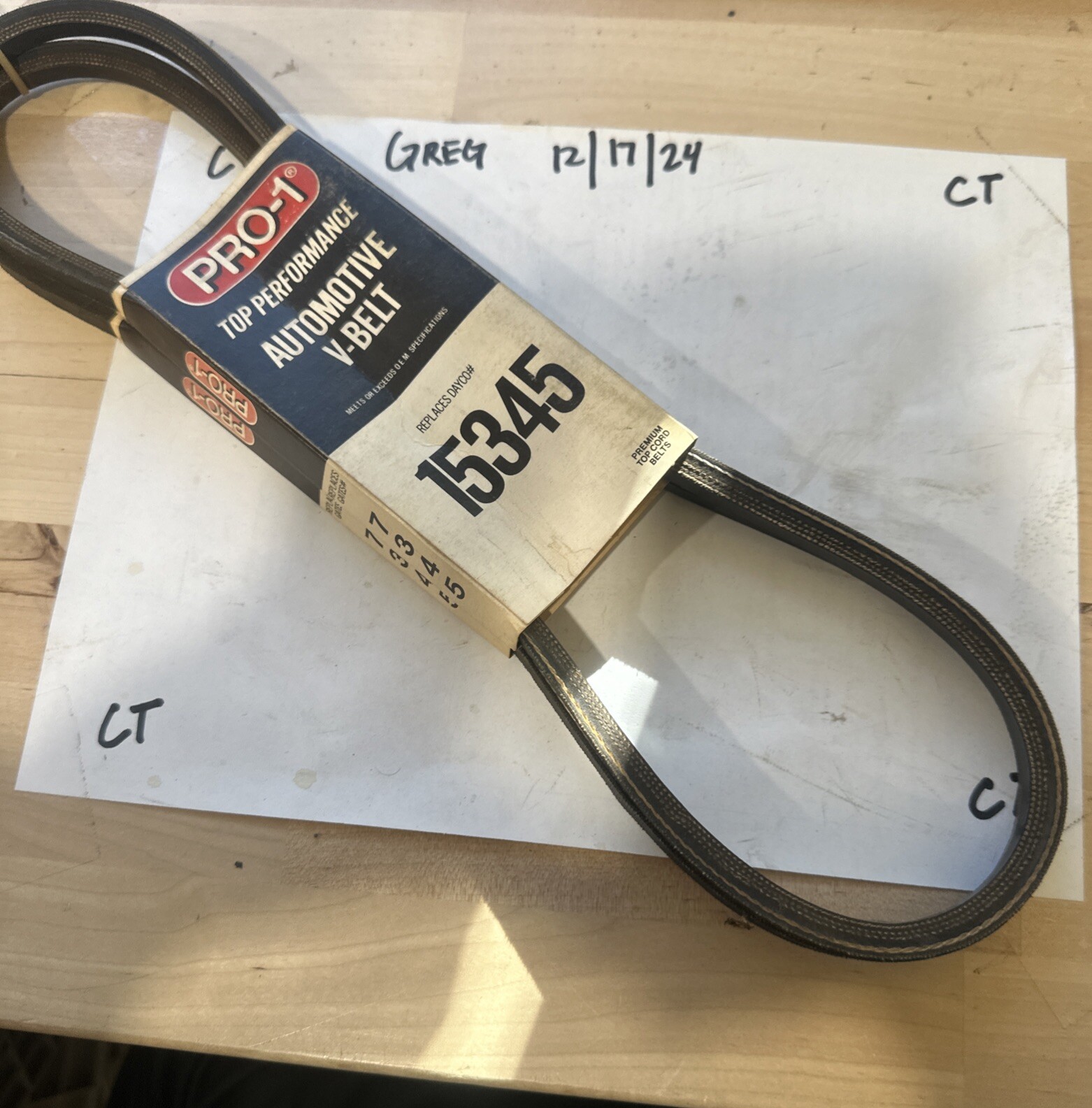 15345 PRO-1 Top Performance Automotive V-Belt