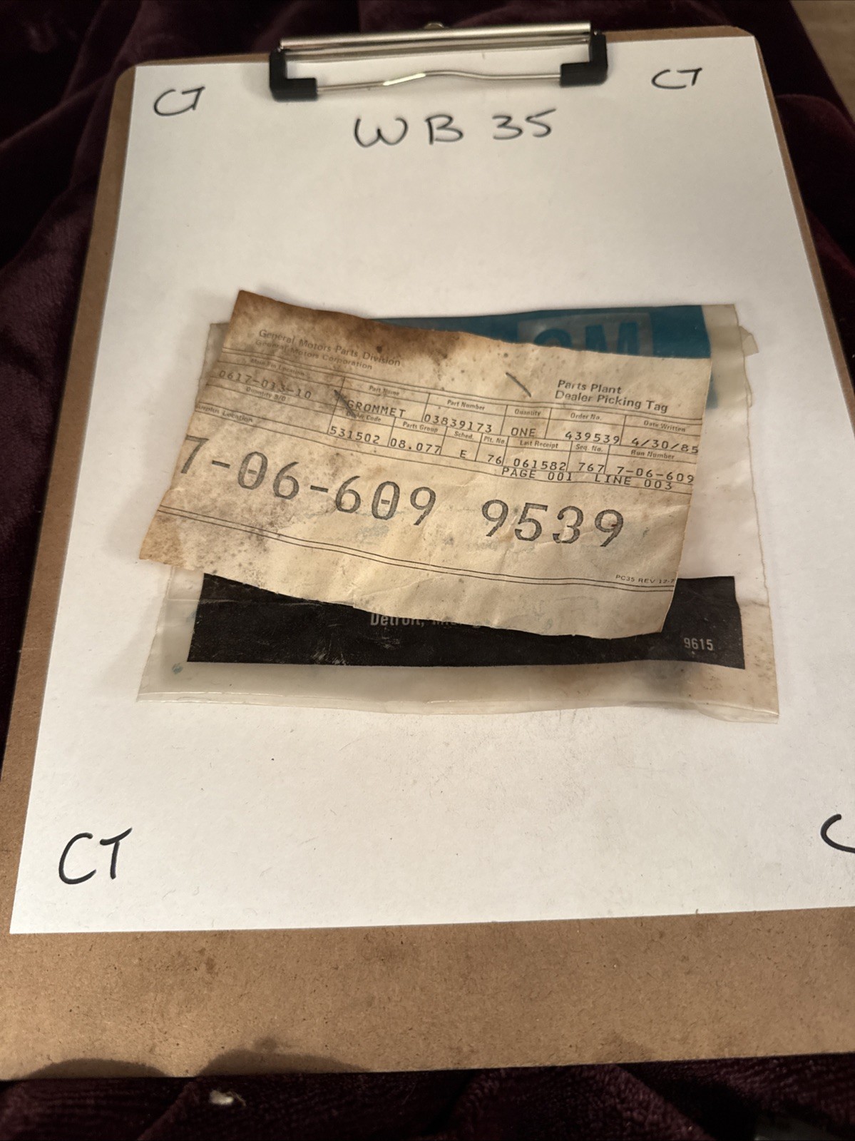 1963-1975 Corvette Hood Release GM 3839173 Deck Lid Cable Grommet - Image 4