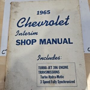 1965 Chevrolet Interim Shop Manual Turbo Jet 396 Engine Original Vintage