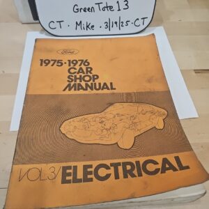 1975-76 Ford Car Shop Manual Volume 3 Electrical book