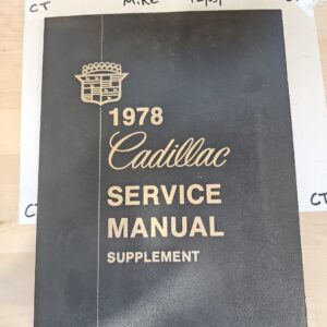 1978 Cadillac Service Manual Supplement Book. D4