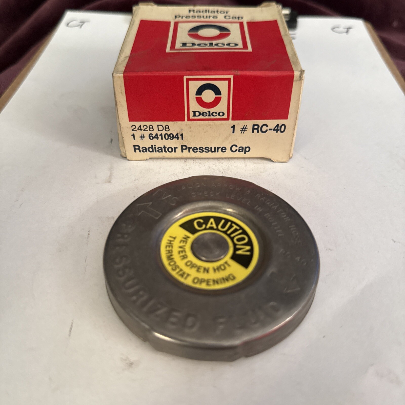 1982 - 1985 Buick Chevy Olds Pontiac 4 cyl Fiero Lumina AC RC40 Radiator Cap - Image 3