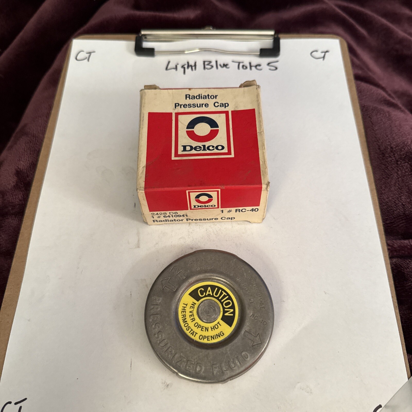 1982 - 1985 Buick Chevy Olds Pontiac 4 cyl Fiero Lumina AC RC40 Radiator Cap