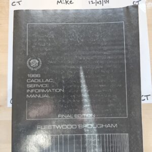 1986 Fleetwood Brougham GM OEM Cadillac Service Manual Initial Edition