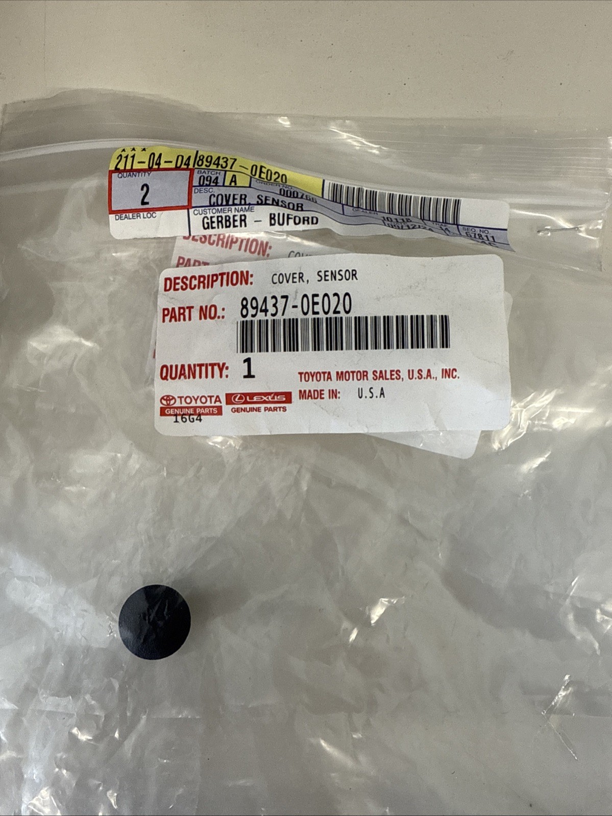 (1)Toyota 89437-0E020 Cover, Sensor 2020-2024 Sold Individually - Image 3
