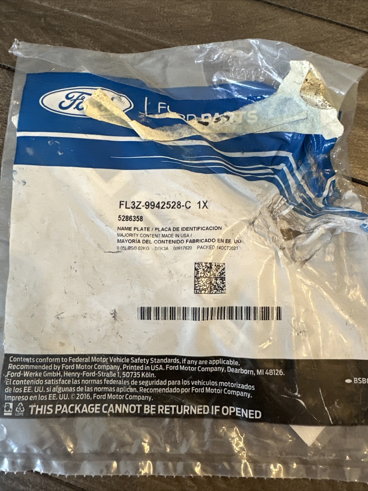 2015-2018 Chrome F150 Tailgate 3D W BADGE EMBLEM FL3Z-9942528-C A Nameplate Logo