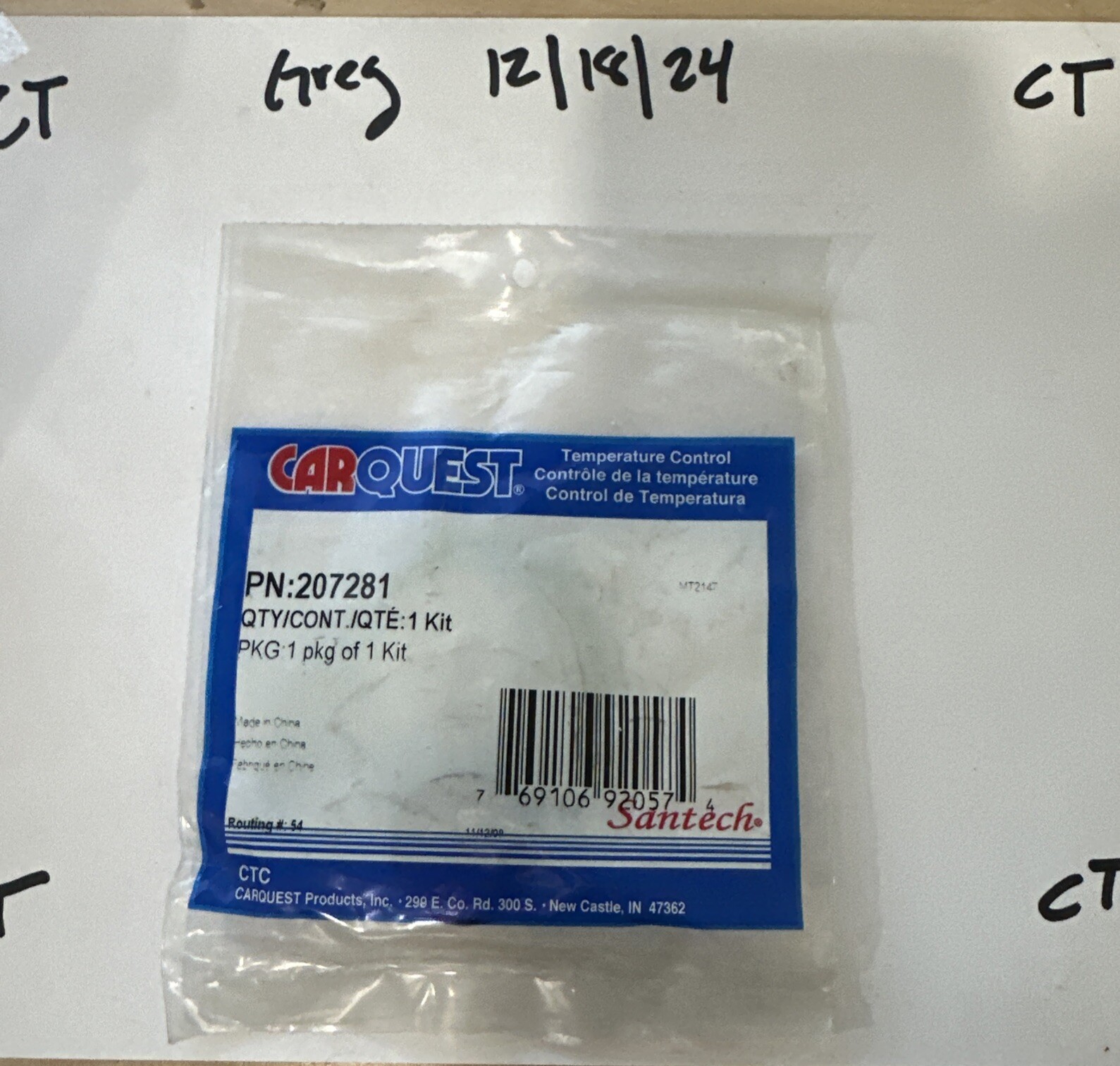 207281 A/C Compressor Shaft Seal Kit HVAC Carquest