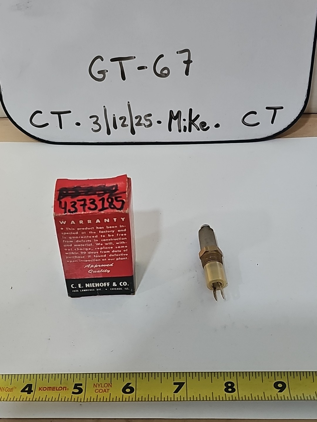 4373185 Chrysler Door Jamb Switch, NOS OEM Niehoff / Standard