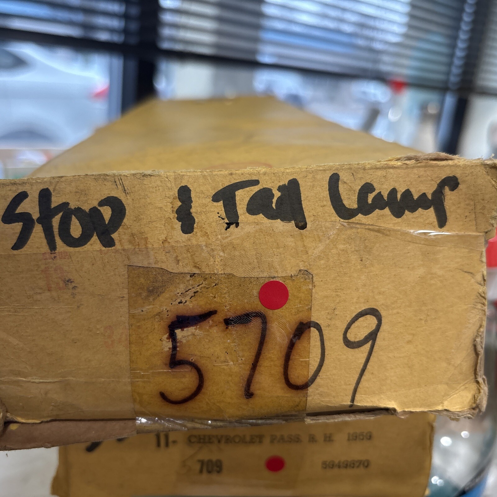 #5709 Glo-Brite Stop & Tail Lamp Lens Pass. R.H. 5949870 NORS 1959 Chevy Pass RH - Image 4