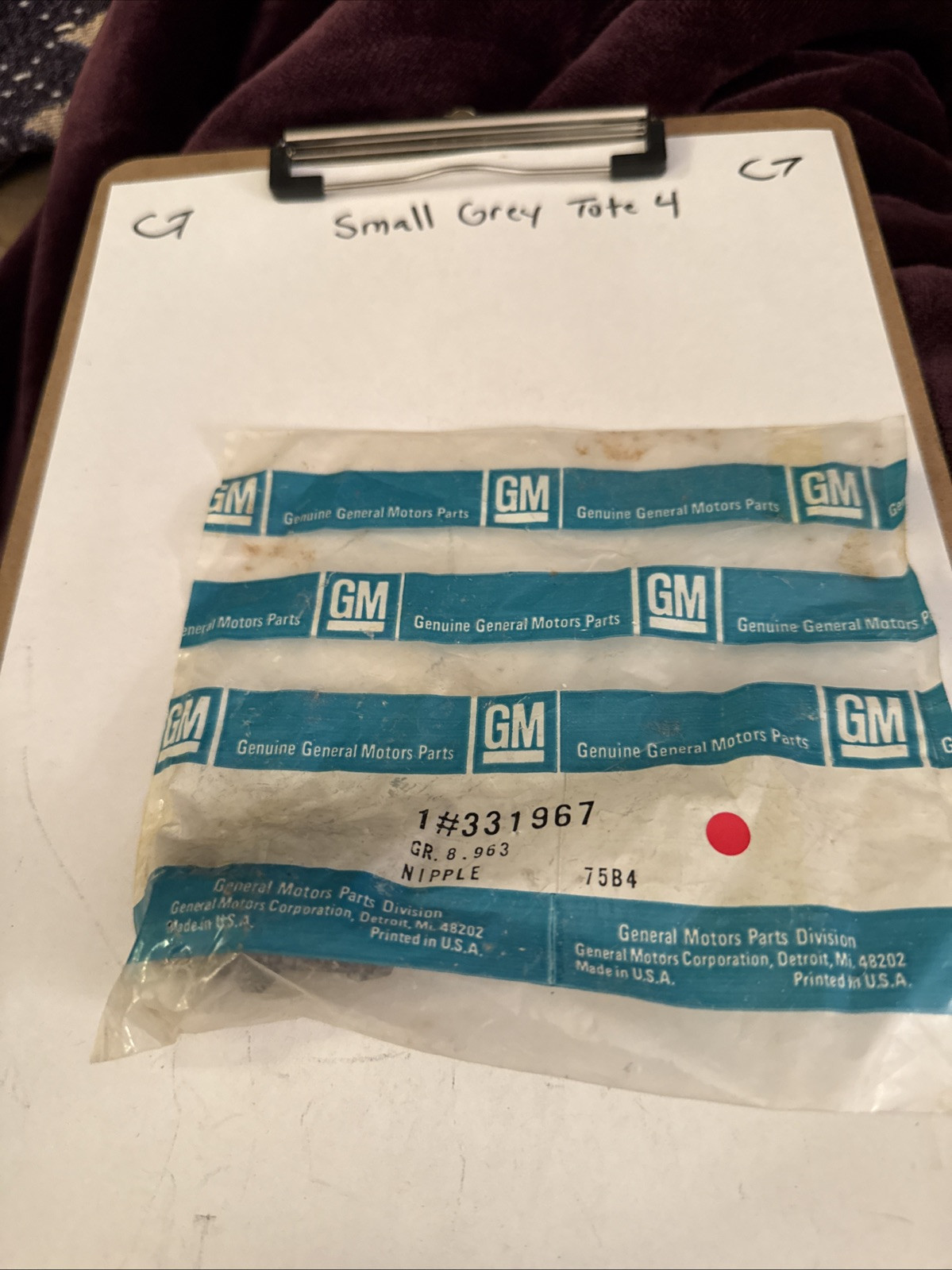 59-80 Corvette HEATER HOSE FITTING - ON INTAKE-1/2" THREAD 5/8" HOSE GM NOS OEM