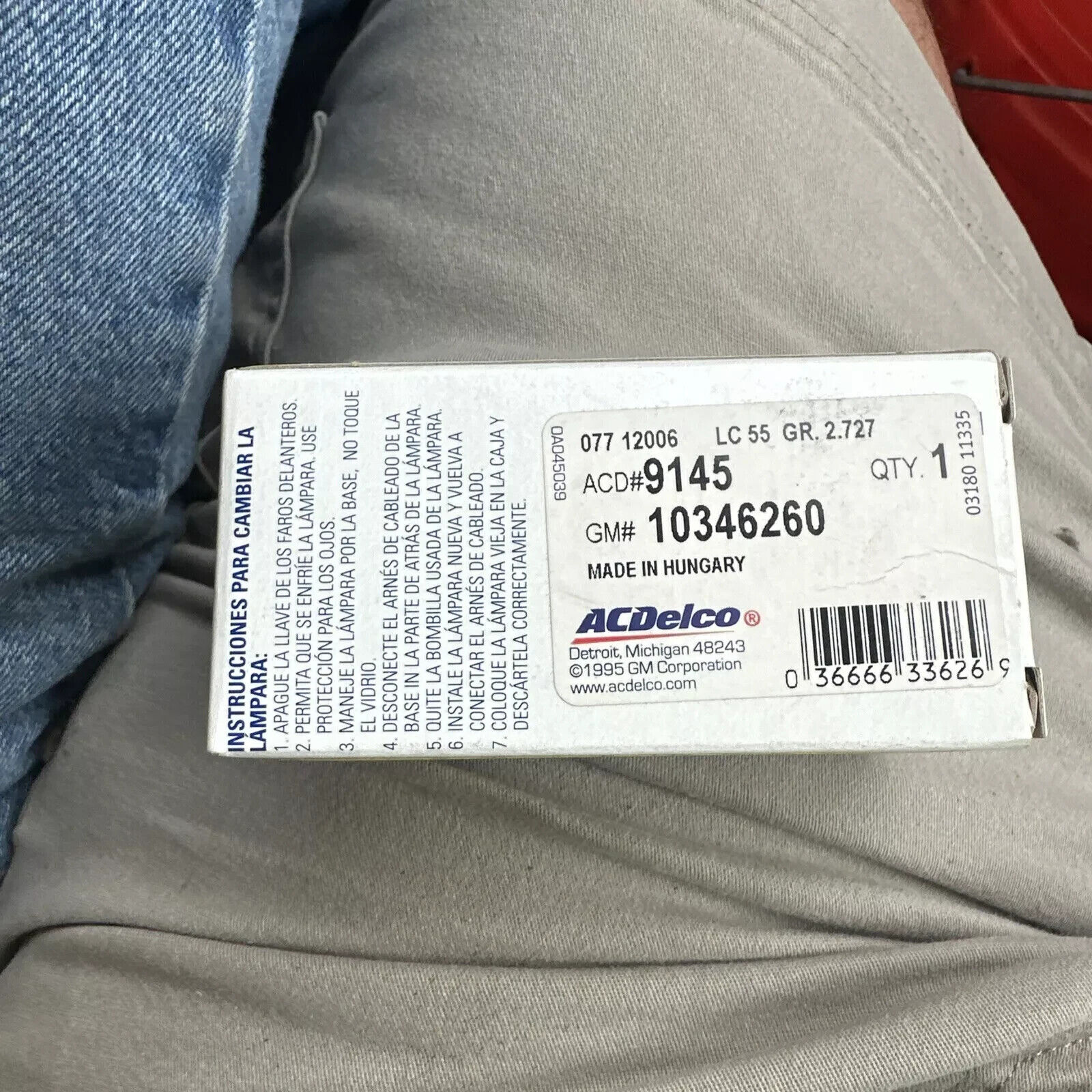 AC Delco 9145 GM 10346260 Fog Lamp - Image 3