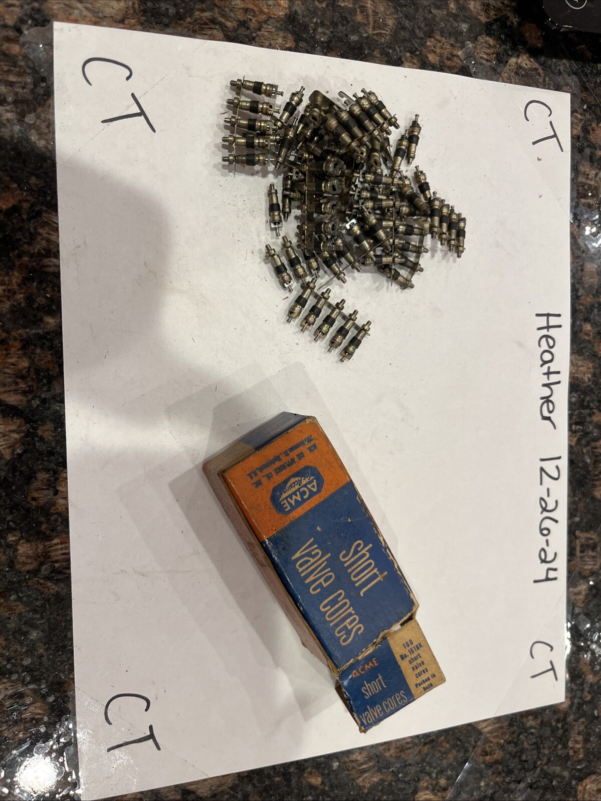 ACME SHORT TIRE VALVE CORES 100 No. 151BK