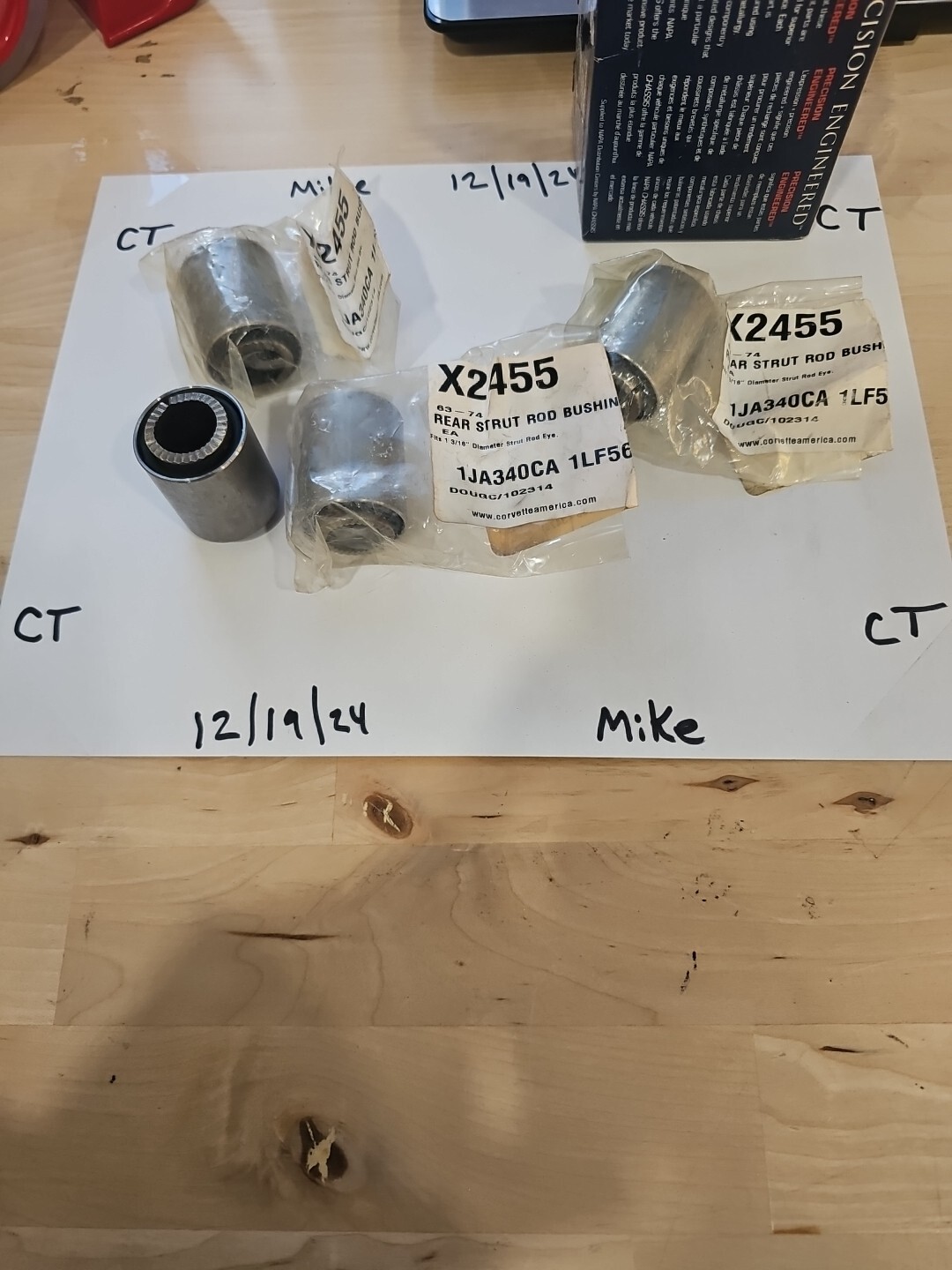 C2 C3 Corvette Rear Strut Rod Bushing 1-3/16" 1963-74 NEW X2455 Box Of 4