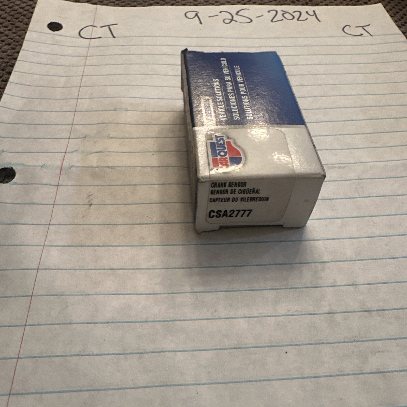 CSA2777 Carquest Engine Crankshaft Position Sensor xref. Spectra #S10133