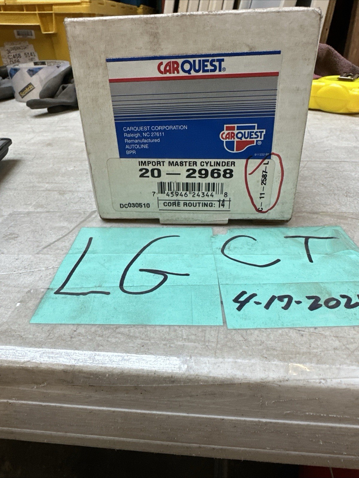 Carquest Master Cylinder part 20-2968