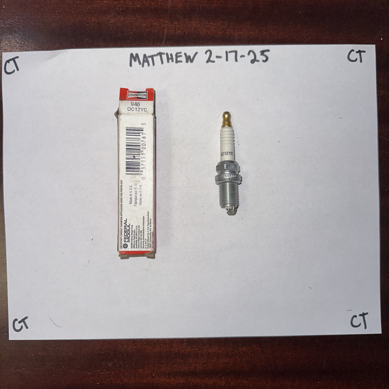 Champion 946 QC12YC Nickel Spark Plug's Copper Plus