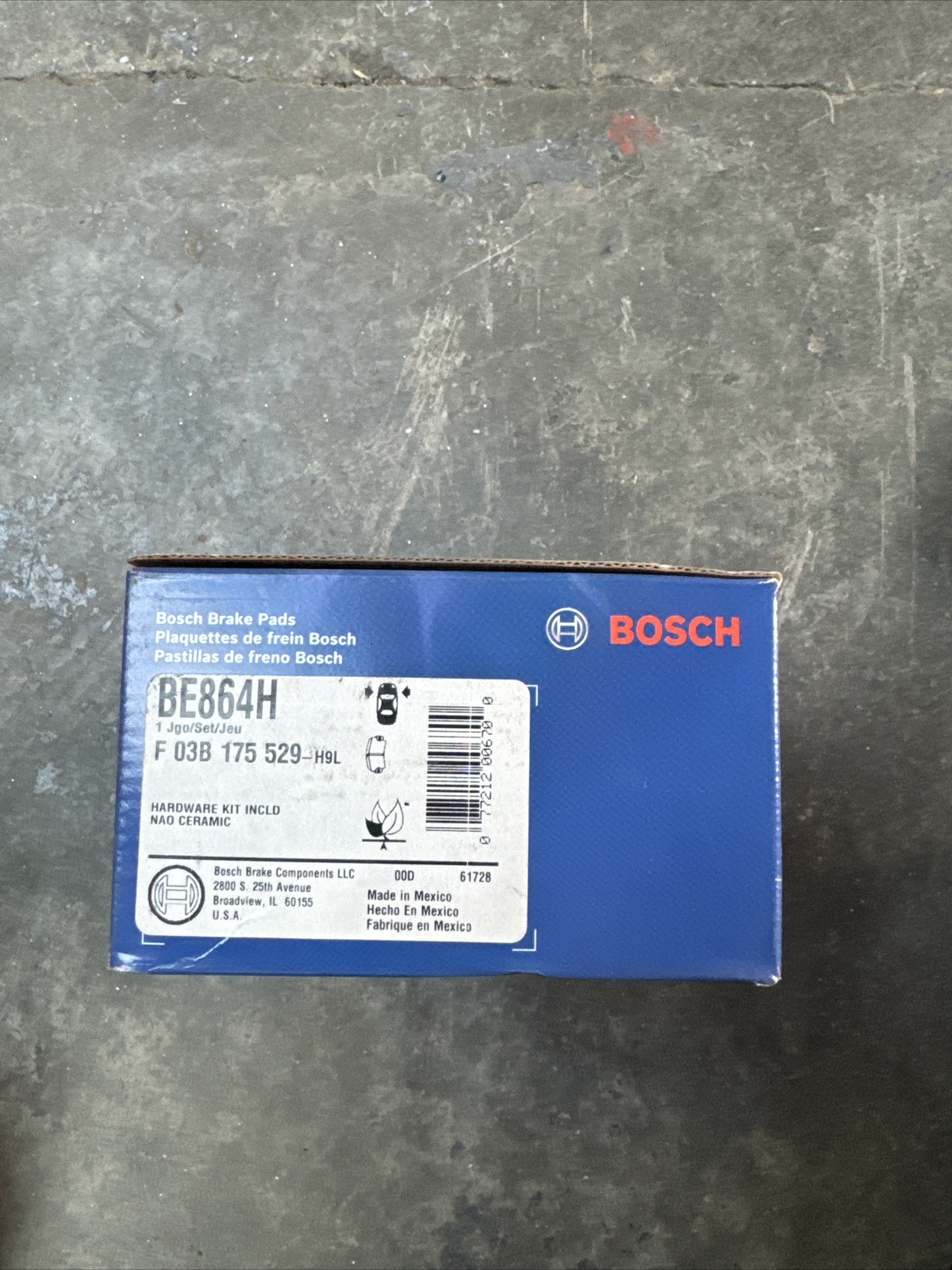 Disc Brake Pad Set-Blue Ceramic Brake Pads with Hardware Bosch BE864H