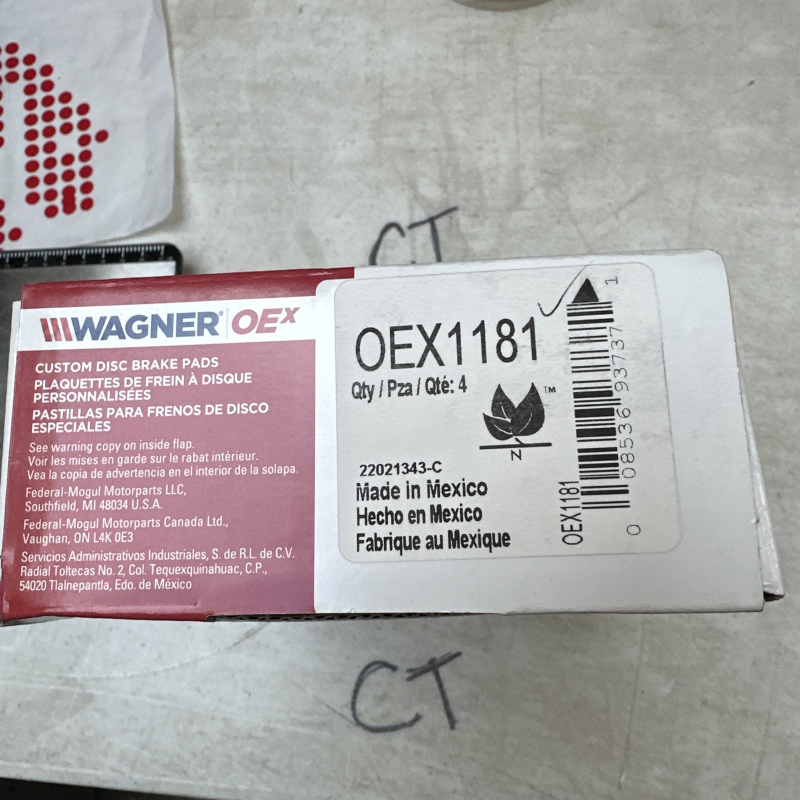 Disc Brake Pad Set-OEX Disc Brake Pad Front Wagner OEX1181 - Image 3