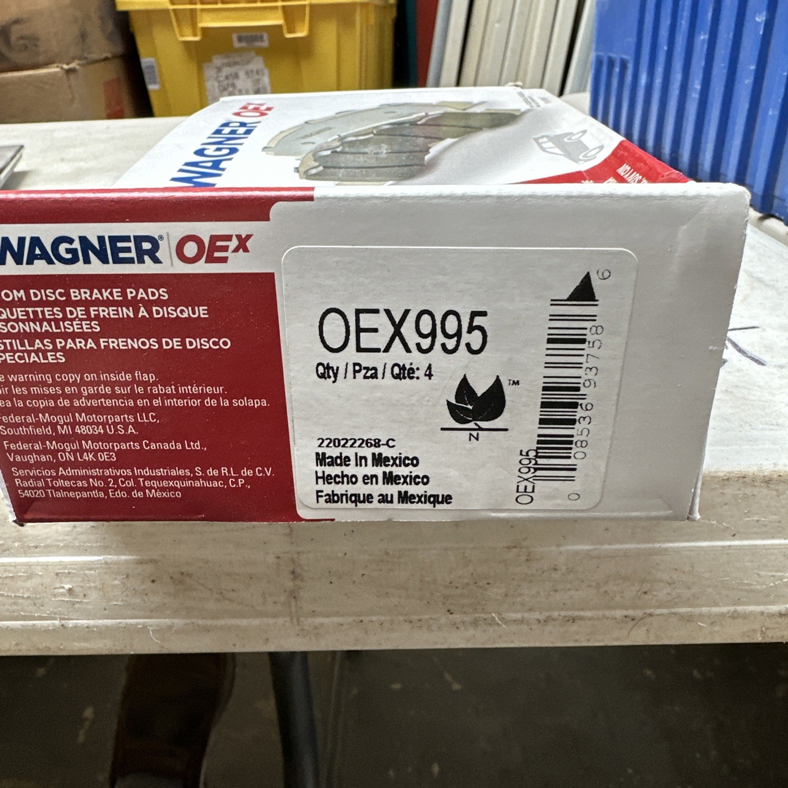 Disc Brake Pad Set-OEX995 Disc Brake Pad Rear Wagner fits 04-10 Toyota Sienna - Image 3