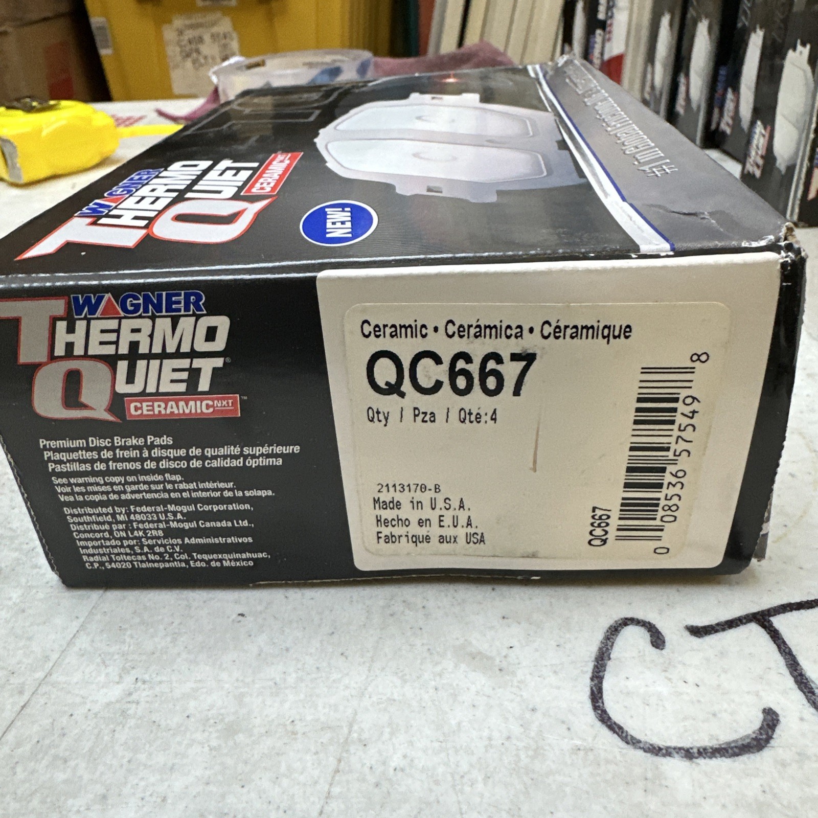 Disc Brake Pad Set-ThermoQuiet Disc Brake Pad Rear Wagner QC667 - Image 3