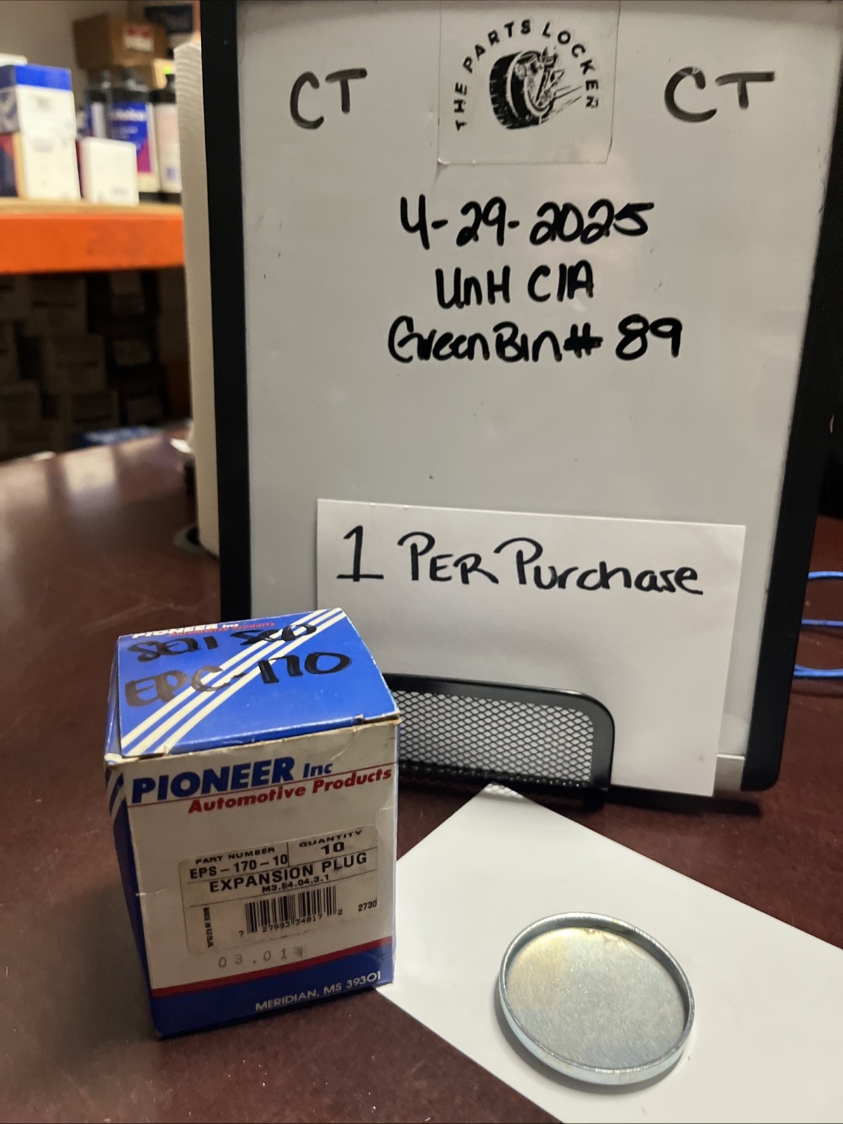 Engine Core Plug-Expansion Plug Pioneer EPS-170 I Per Purchase