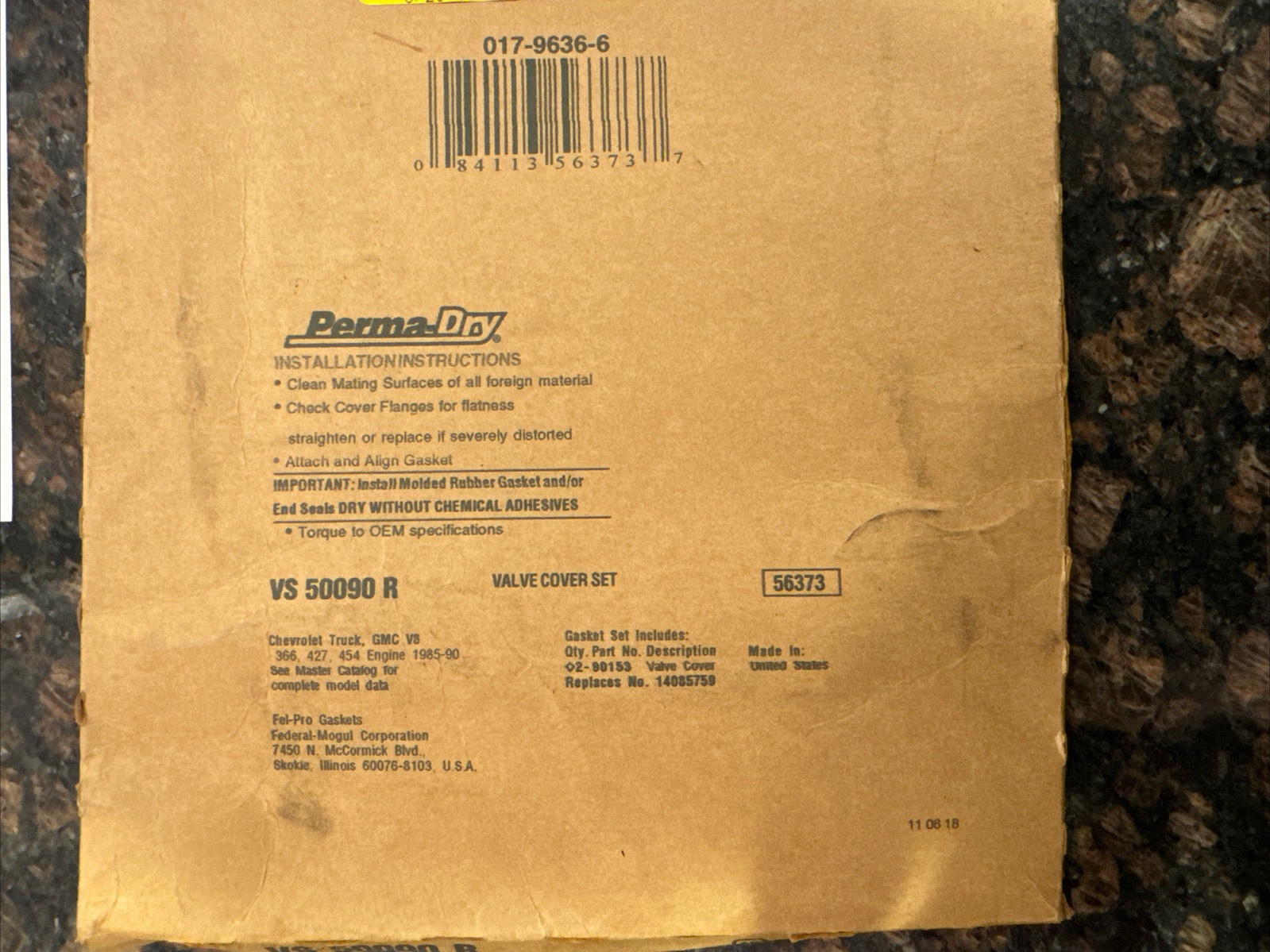 Engine Valve Cover Gasket Set Fel-Pro VS 50090 R - Image 3